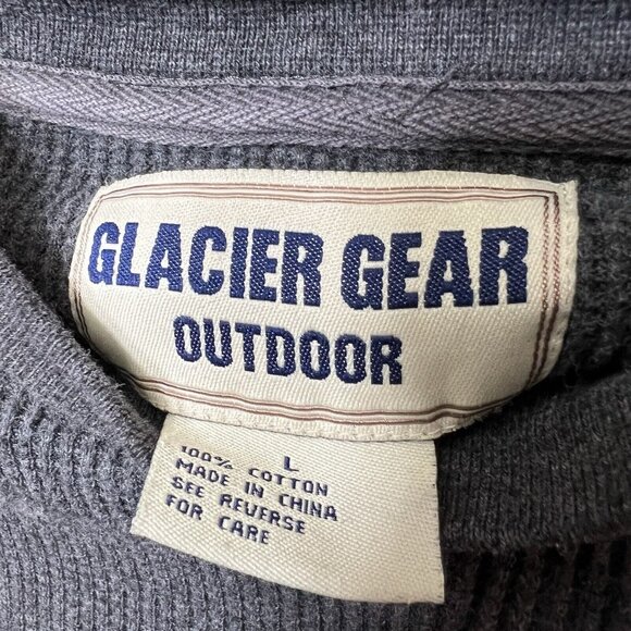 Vintage 90s Thermal Sweater Mens Large Glacier Gear Outdoors Pullover Boxy Loose - Picture 8 of 11